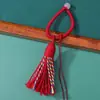 Anillo hebilla de borla de hilo de algodón estilo Xizang colorido, producto semiacabado hecho a mano para colgar en bolsos, colgar en el coche, colgante y accesorio, al por mayor en stock
