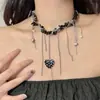 Spice Girls Collar de Cadena para Clavícula con Borla de Cristal Enrollado Multicapa Diamante Amor Choker para Mujer Amor Fresa