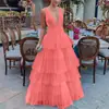 Temporada de Verão 2023 Nova Moda Europeia e Americana de Comércio Exterior Amazon Vestido Feminino de Malha com Babados Suspensório Sem Mangas
