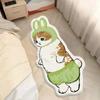 Alfombra Imitación Cachemira Gato de Dibujos Animados Alfombra de Piso para Dormitorio Estilo Hogar Alfombra de Cama Manta de Felpa Antideslizante