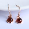 Brincos Simples de Gancho de Orelha em Ouro Rosa 14K Brincos Joia de Orelha Original Romã Laranja Natural Amor Incrustado Gancho de Orelha