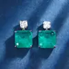 2023 Nuevo elegante fondo de cobre chapado en oro esmeralda artificial elegante traje de Princesa Cuadrado piedra principal 14*14-12*12