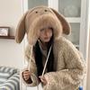 Chapéu de pelúcia de orelhas de coelho grande de inverno feminino versão coreana mais fácil para combinar chapéu de urso lei feng chapéu de ciclismo à prova de frio chapéu de pulôver quente da moda