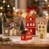 Decorações de Natal para casa em cerâmica europeia e americana cuidadosamente selecionadas, ornamentos criativos, atacado transfronteiriço, casas vazadas estilosas estilo vila