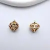 Colgante Estéreo de Cristal de Zirconia Chapado en Oro que Conserva el Color Colgante Inteligente Pendientes Hechos a Mano DIY Colgante de Joyería al por Mayor