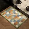 Alfombrilla de Piso para Baño, Alfombra Absorbente de Agua Antideslizante, Felpudo Resistente a la Suciedad para Inodoro, Felpudo de Estilo Retro Americano para Uso en Baño