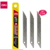 Cuchillo de utilidad Deli de acero inoxidable de 60 grados, Cuchillo pequeño para papel tapiz de 30 grados, Hoja negra para cortar papel, película, Cuchillo para arte en metal
