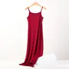 Talla Grande Gordo mm 100kg Modal Camisola Interior de Pijama Suelta Larga Anti-Exposición Falda Interior para Mujer