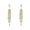 Aretes de Borla de Pedrería Súper Brillante con Aguja de Plata 925 para Mujer, Diseño Nicho con Sentido del Diseño, Temperamento Surcoreano, Personalidad, Aretes de Perlas Exagerados