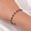 Pulsera con Ojo de Diablo de color mixto simple, diseño de nicho estilo ins de joyería transfronteriza europea y americana, con cadena de cobre versátil