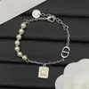 Nuevo Modelo 2025 Pulsera Dior/Réplica de Dior Estrella Nariz de Cerdo Cd para Mujer, Pulsera de Perlas de Lujo de Alta Gama