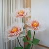 Gran simulación de gasa para decoración de ventanas, escenario de flores, diseño de actividades, decoración de jardín, simulación de flores grandes, traje al por mayor