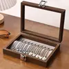 Pulsera de Madera de Nogal Caja de Joyería con Tapa Caja de Almacenamiento para Collares Anillo Pendiente Stud Pendiente Caja a Prueba de Polvo para Joyería