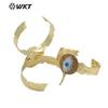 MPB089 Pulsera ajustable de pareja de latón con patrón de diseño de concha de ojo de demonio de circón de personalidad INS