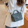 Bolso de mano de piel auténtica para mujer, bandolera francesa, pequeño, cuadrado, para verano de 2024.