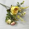 Ramo de flores artificiales, combinación de rosas y girasoles, flores falsas para mesa de comedor, flores de seda calientes transfronterizas de alta calidad.