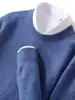 Otoño/Invierno 2026 Nuevo Suéter de Punto sin Costuras de Lana Pura para Hombre, Cuello Redondo, Línea Principal, Suéter Base Holgado