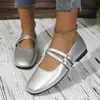 Sapatos Mary Jane femininos transfronteiriços europeus e americanos, estilo novo 2026, de corte baixo, salto baixo, elegantes, sapatilhas populares
