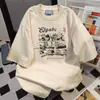 Camiseta Casual Solta de Manga Curta com Estampa de Letras Estilo Streetwear Americano 2026 Verão Nova Blusa Casual Solta