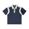 Camisa Polo Casual Suelta de Moda con Bloques de Color, Mangas Cortas y Cuello Campana, Versátil para Hombres y Mujeres, Adecuada para Ropa de Grupo, Moderna