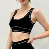 Top de Yoga com Blocos de Cor Cruzados Escovado com Toque de Luxo, Design em U para Emagrecer e Costas Bonitas, Adequado para Esportes, Corrida, Fitness e Roupa de Yoga 7028