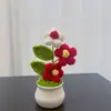 Árbol de hojaldre de lana con acabado transfronterizo, planta pequeña tejida a mano en lana, decoración de oficina, decoración de coche, pequeño regalo
