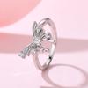 Anillo Abierto de Mariposa Tridimensional Transfronterizo para Mujer, Temperamento Romántico Francés de Lujo Ligero, Anillo de Dedo Índice Versátil de Moda que No se Desvanece