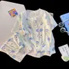 Pijama Nuevo de Verano 2026 para Niñas, Bonito de Manga Corta y Shorts, Pijama de Algodón Nube, Conjunto de Verano para Niños Mayores