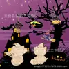 Gato de Halloween Transfronterizo Piezas de Madera DIY Manualidades Infantiles Colorear Decoración del Hogar Decoración de Pared de Halloween