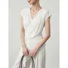 Blusa de Gasa 2026 Verano Estilo Maduro Manga Corta Elegancia Francesa Suministro en Vivo Dropshipping Transfronterizo Estilo de Viaje de Negocios Alta Inteligencia