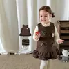 Ropa Infantil Zhe Li Vestido para Niña Invierno Vintage Volantes Chaleco Vestido Infantil Clase A Vestido para Bebé Niña
