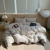Conjunto Minimalista Estilo Japonês de Algodão Tingido no Fio Algodão Lavado de Quatro Peças para Dormitório Estudantil Roupa de Cama 100% Algodão Capa de Edredom Conjunto de Lençóis