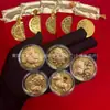 2026 Año del Caballo Dibujo Animado Moneda de la Suerte Riqueza Instantánea Moneda Conmemorativa Sobre Rojo Año Nuevo Propicio Lámina de Oro