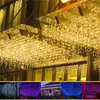 Cortina de luces LED de hielo luces de colores luces intermitentes luces de estrellas luces decorativas navideñas luces LED de cascada a prueba de lluvia