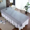 Cama de belleza cama para salón de belleza blanca con agujero pieza de algodón de seda antiarrugas masaje push-pull para cuerpo secado rápido