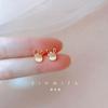 Pendientes de conejito lindos de ópalo de año de nacimiento, pendientes exquisitos de plata de ley para mujer 2022, nuevo temperamento de moda