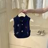 Conjunto de Verano para Niñas 2026 Nuevo Elegante Estilo Academia para Bebés Chaleco con Cuello Polo y Falda Conjunto de Dos Piezas