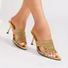 Sandálias de Salto Alto Trançadas Fashion Bico Aberto Salto Agulha Nova Coleção Primavera Design Oco Nicho Sapatos Femininos de Salto Agulha