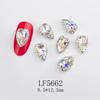 Arte de uñas transfronterizo, joyería de diamantes, pegatinas de aleación japonesas para uñas, K9, corazón puntiagudo, decoración tridimensional de uñas de cristal superbrillante.