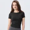 AMI MEDEA Ropa Deportiva Manga Corta Ajustada Running Sin Costuras Traje de Fitness Camiseta Corta Color Sólido Traje de Yoga Top para Mujer