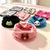 Cachecol gola alta para bebê para outono e inverno, quente, estampa de desenho animado em cor sólida, versátil, à prova de vento, cachecol gola grossa infantil, transfronteiriço
