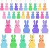 30 piezas Adorno Colgante de Madera de Conejo de Pascua Forma de Conejo Colorido Etiqueta Decorativa Hueca de Pascua con Cuerda Regalo