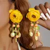 Amazon Transfronterizo Frescos Coloridos Pendientes de Flor de Girasol Dulce Atmósfera Pendientes Colgantes de Flor de Tulipán Joyería