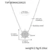 Miduoduo Super Flash Sol Pequeño Incrustado Zircón 5A Clavícula Doble Capa Conjunto de Collar Pulsera Anillo Material de Acero Inoxidable