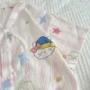Algodón de Nube Verano Nuevo Estilo Estilo Ins Lindo Dibujos Animados Vestido Pijama de Mujer Manga Corta Holgado Casual Ropa de Casa