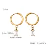 Pendientes Geométricos Simples de Hoja con Diamantes Coreanos para Mujer, Pendientes de Acero Inoxidable Chapados en Oro de 18 Quilates de Alta Gama, Modernos y Personalizados