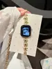 Pulseira de Metal com Corrente de Cobre e Zircônia Estrela Rotatória Adequada para Apple Watch iWatch 12ª Geração 11/10