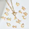 Europa y Estados Unidos cadena de clip de hebilla Ot transfronteriza collar con colgante de 26 letras inglesas cadena de clavícula femenina de acero inoxidable oro de 18K
