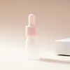 Botella de vidrio con gotero de punta de goma rosa para dispensar esencia y aceite esencial, botella vacía en opciones multtamaño de 20 ml/30 ml/50 ml, botella cosmética