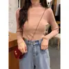 Suéter de Cuello Medio Alto de Calidad Manga Larga Tejido de Punto para Mujer Otoño Invierno Nuevo Estilo Capa Interior Capa Base Ajustado Ceñido Viaje